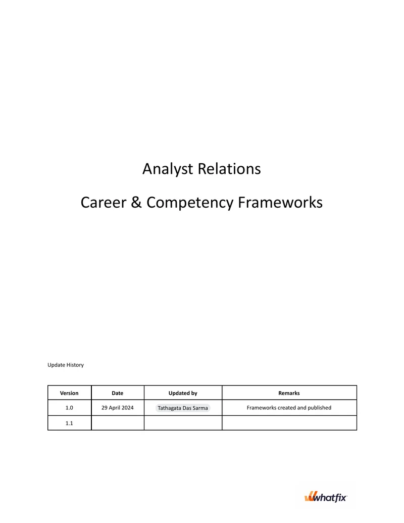Career and Competency Frameworks for Analyst Relations