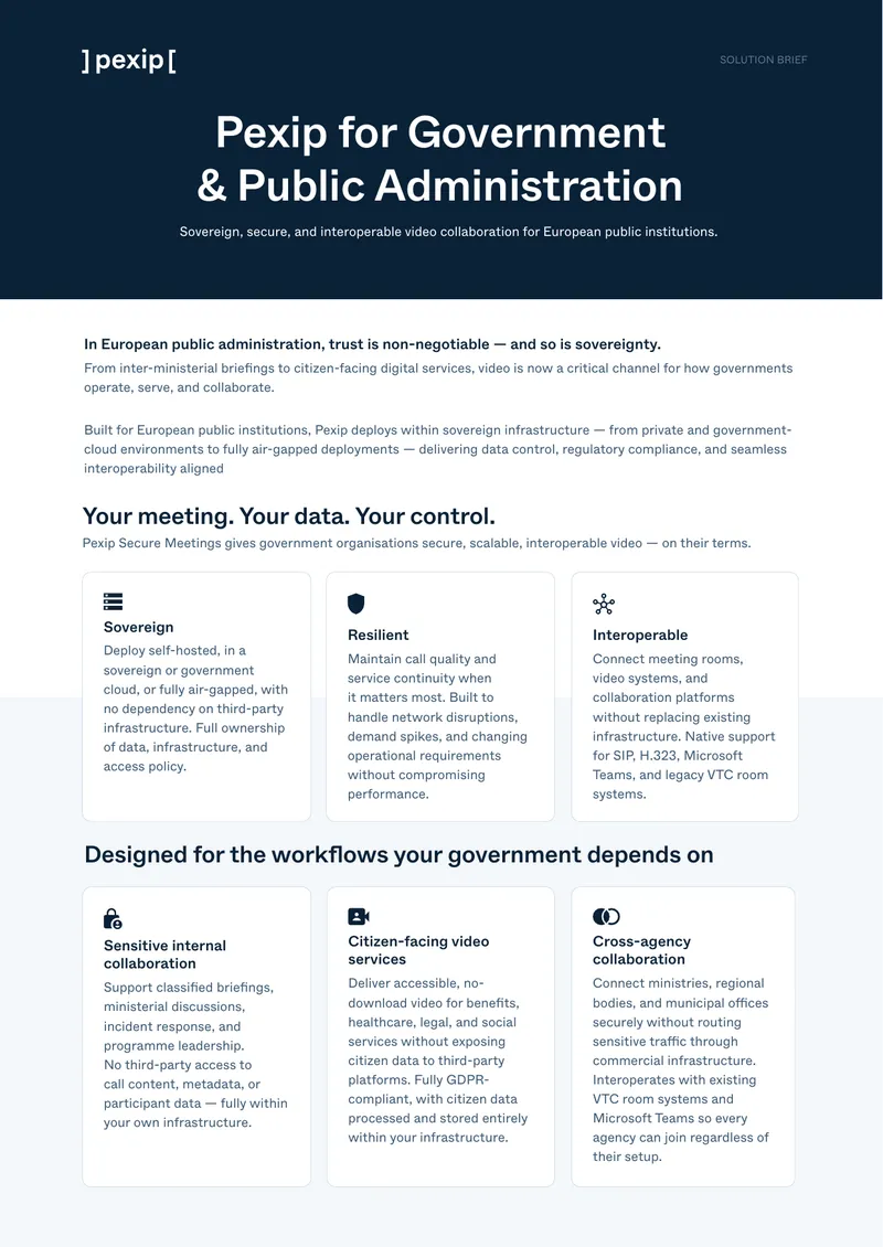 Sovereign Video Collaboration for European Public Institutions