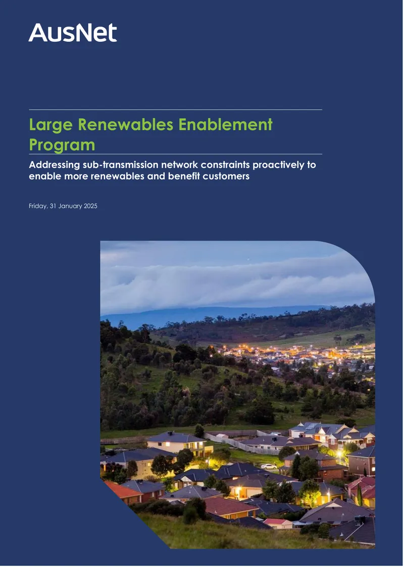 Large Renewables Enablement Program Overview