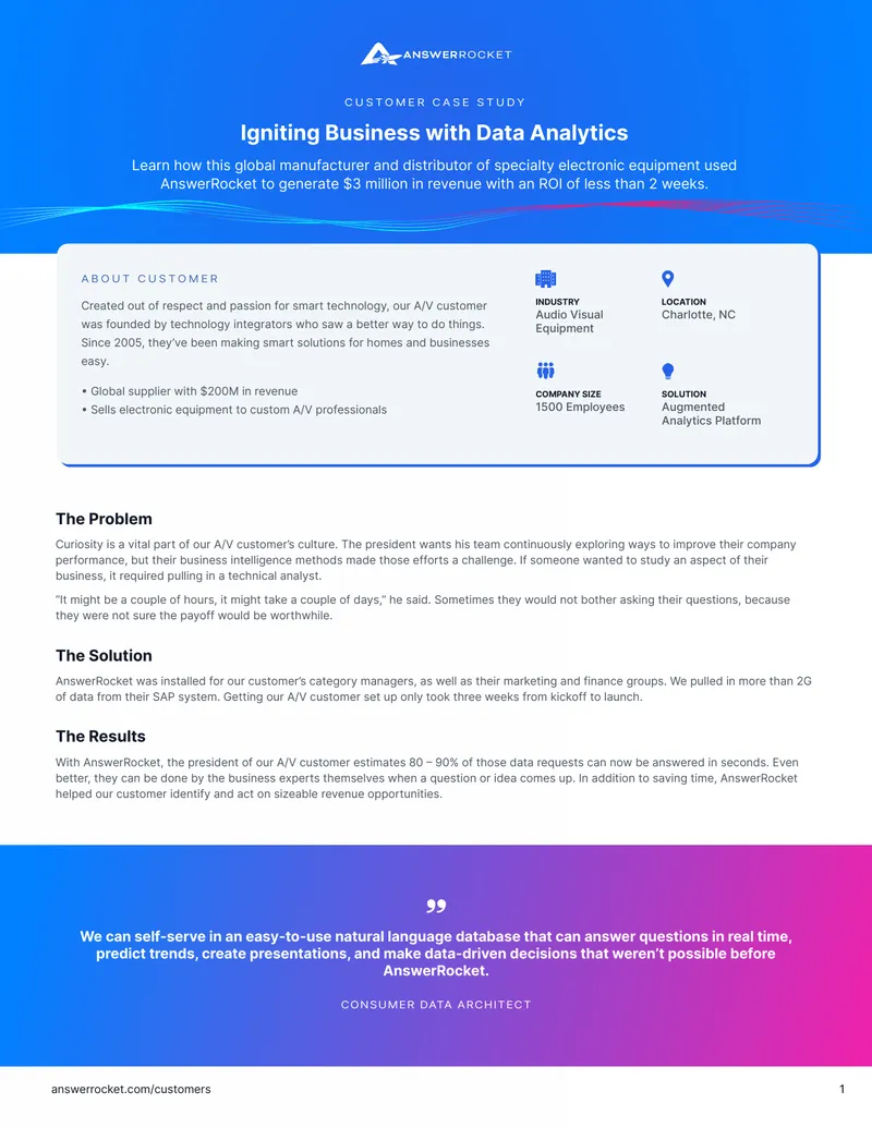 Customer Case Study on Data Analytics Implementation