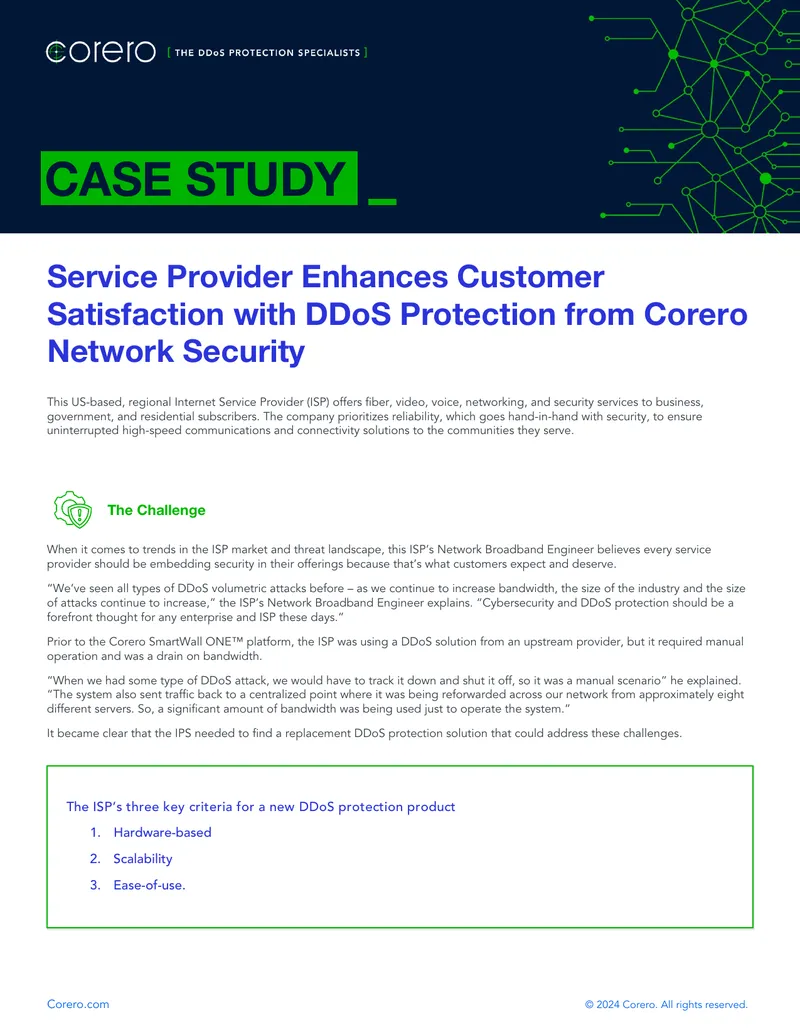ISP DDoS Protection Implementation Case Study