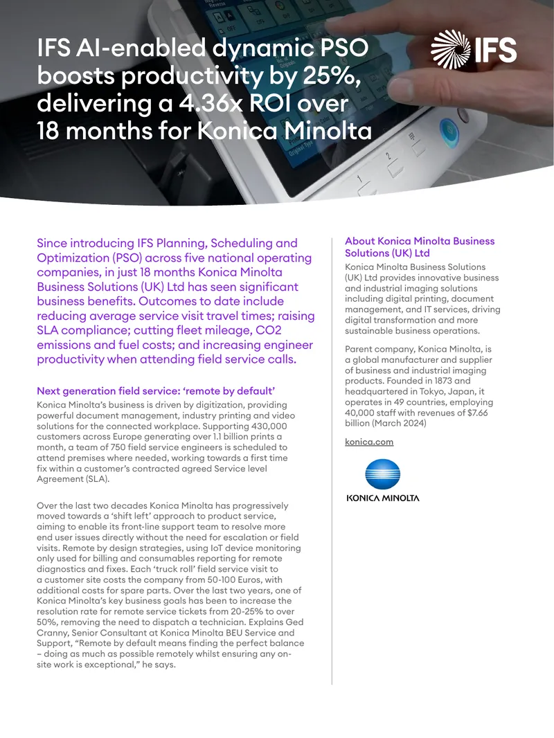IFS PSO Implementation and Operational Efficiency at Konica Minolta
