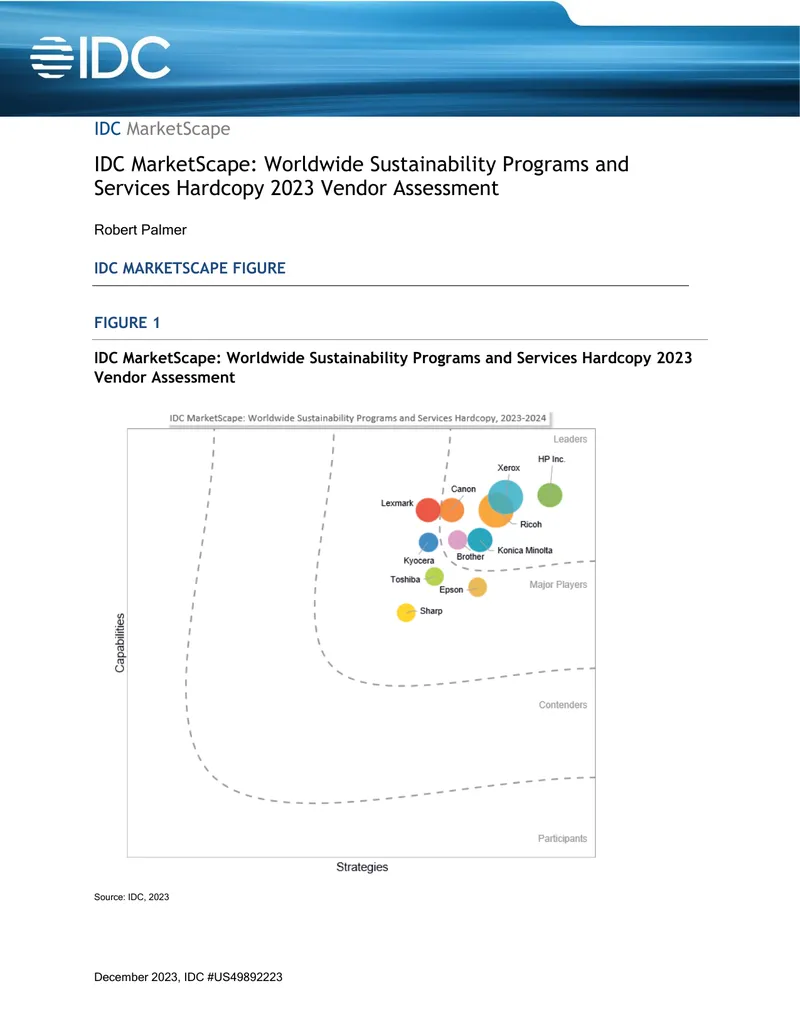 Worldwide Sustainability Programs and Services Hardcopy 2023 Vendor Assessment