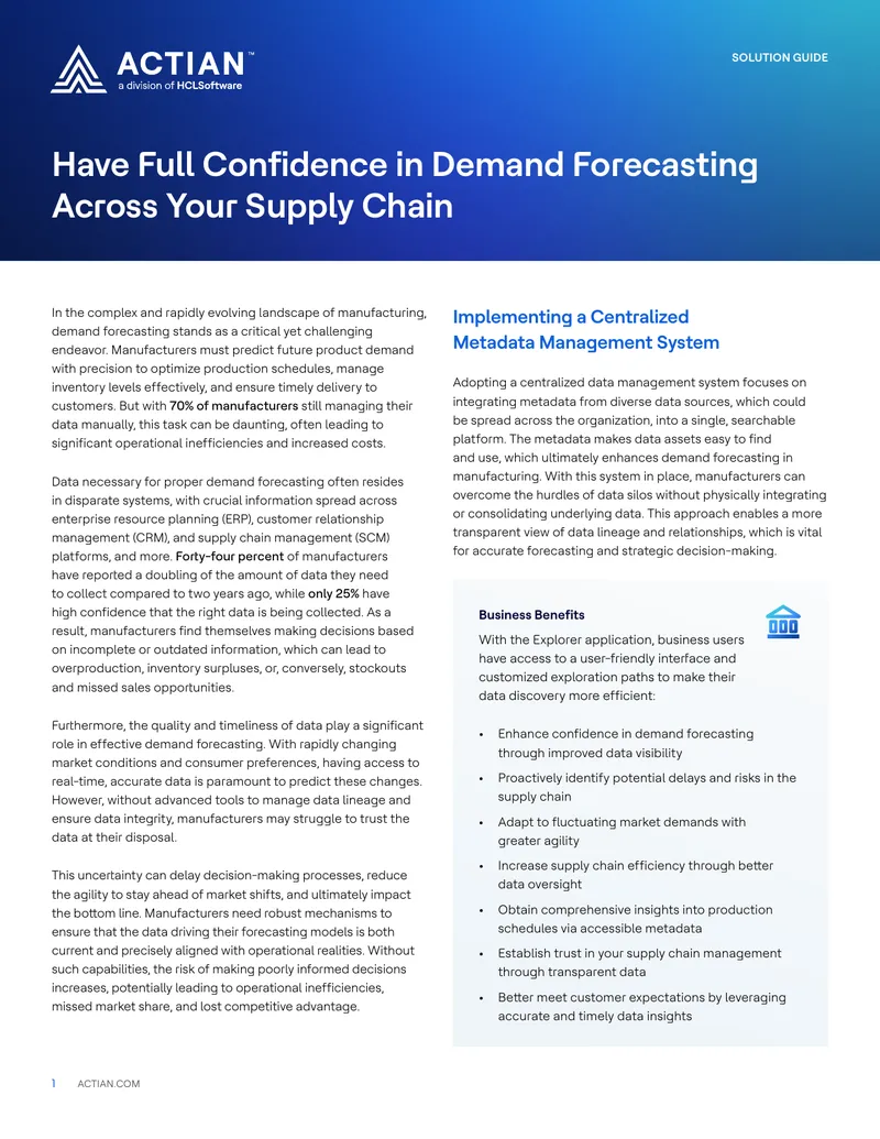 Centralized Metadata Management for Demand Forecasting