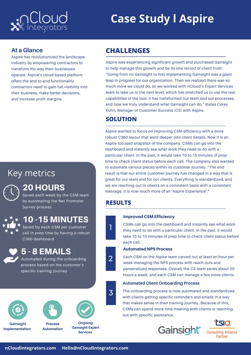 Gainsight Implementation Process Case Study
