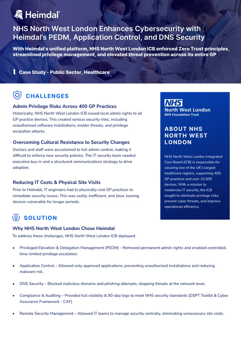 NHS North West London Cybersecurity Enhancement Case Study