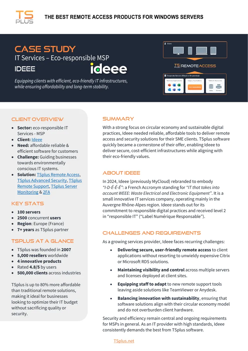 Case Study on Eco-responsible IT Services Provider Ideee