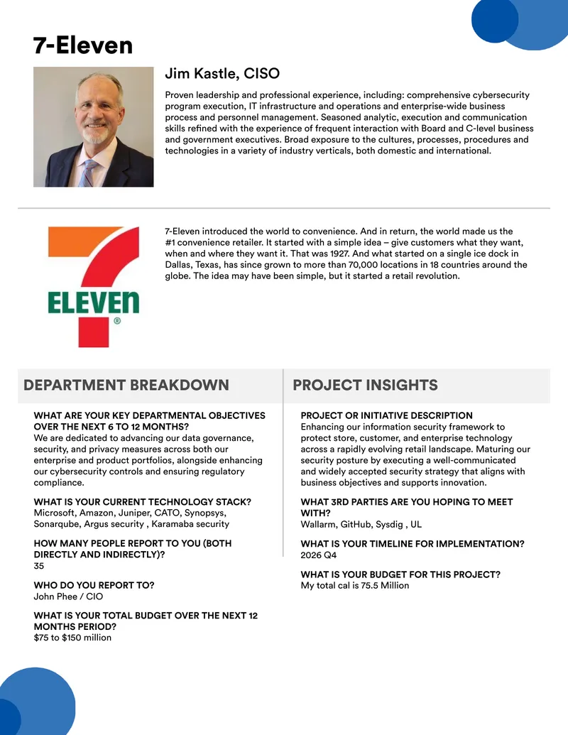 7-Eleven Cybersecurity Strategy and Objectives