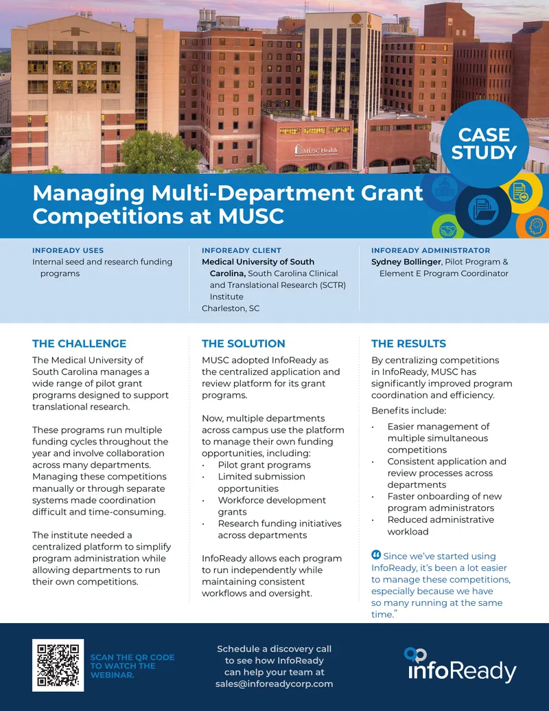 Managing Multi-Department Grant Competitions at MUSC