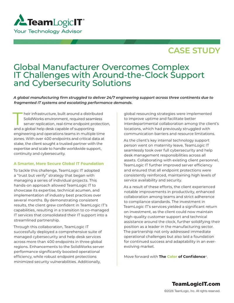 Global Manufacturer IT Support and Cybersecurity Case Study
