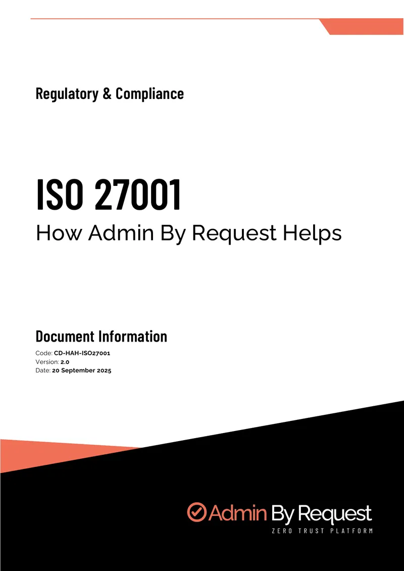 ISO 27001 Compliance Support by Admin By Request