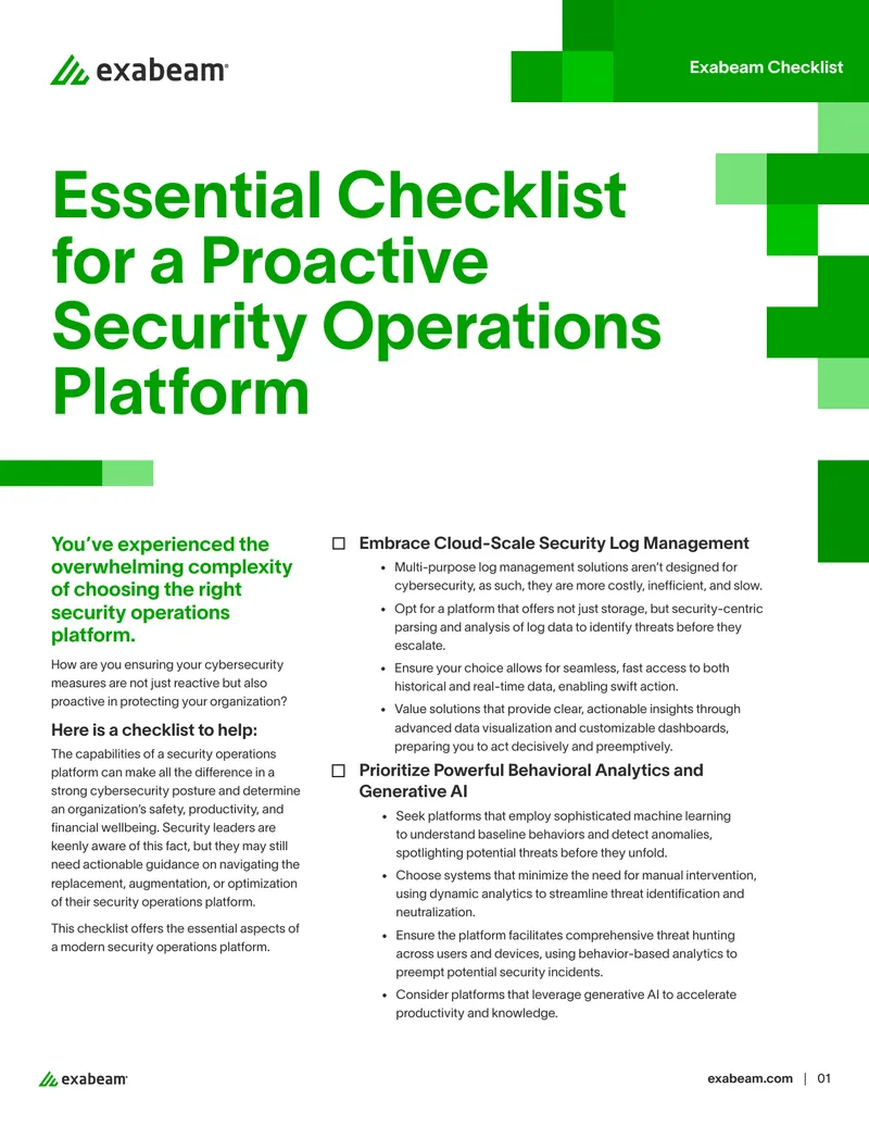 Essential Checklist for a Proactive Security Operations Platform
