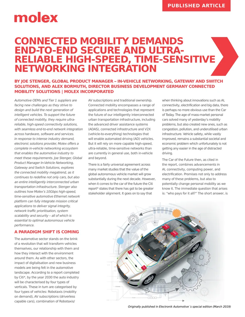 Automotive In-Vehicle Networking Solutions Overview