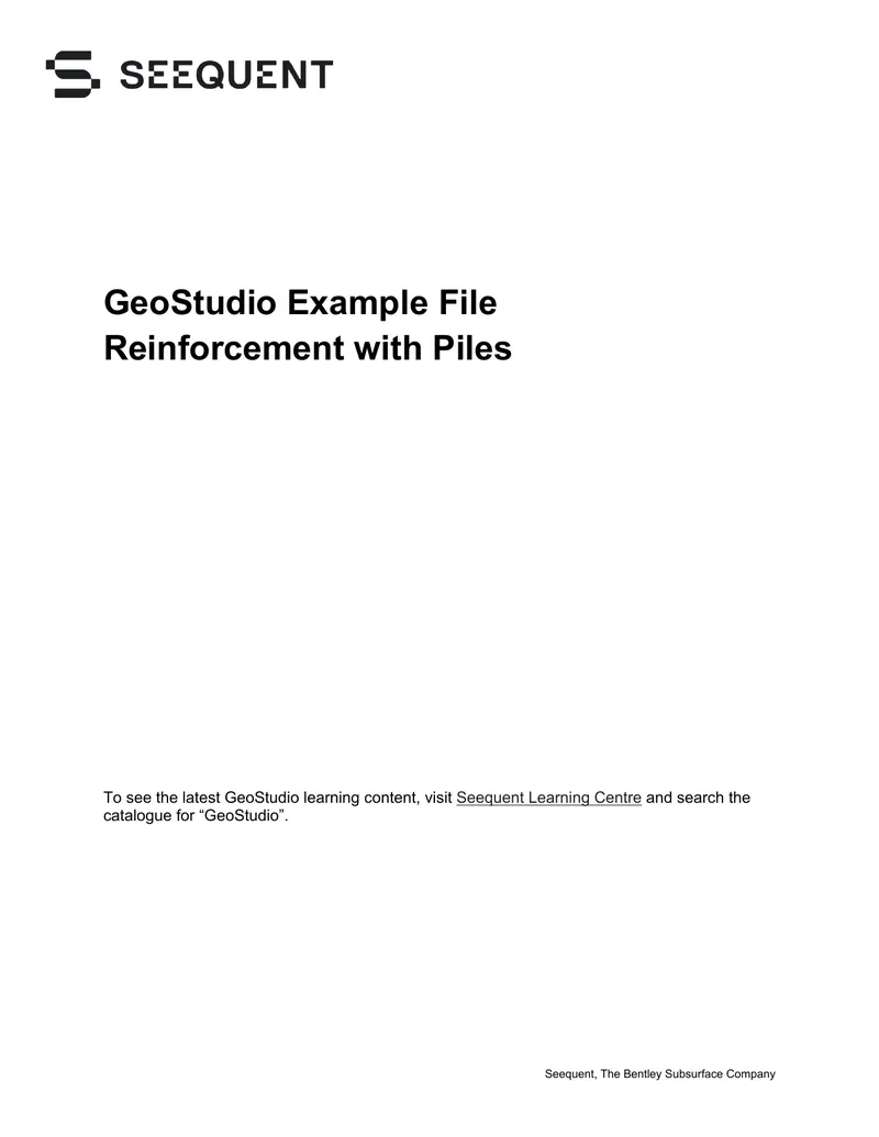 GeoStudio Example for Pile Reinforcement Analysis