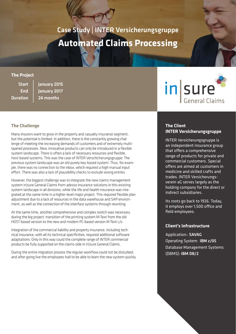 INTER Versicherungsgruppe Claims Management System Case Study
