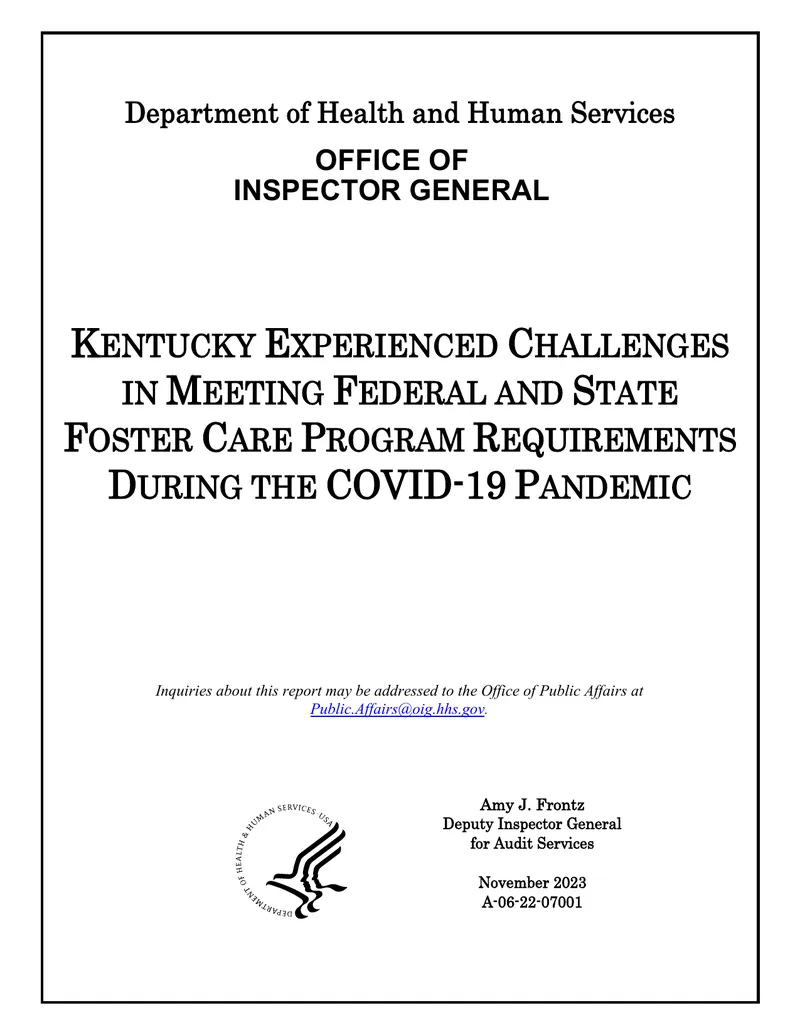Kentucky Foster Care Program Compliance Audit Report