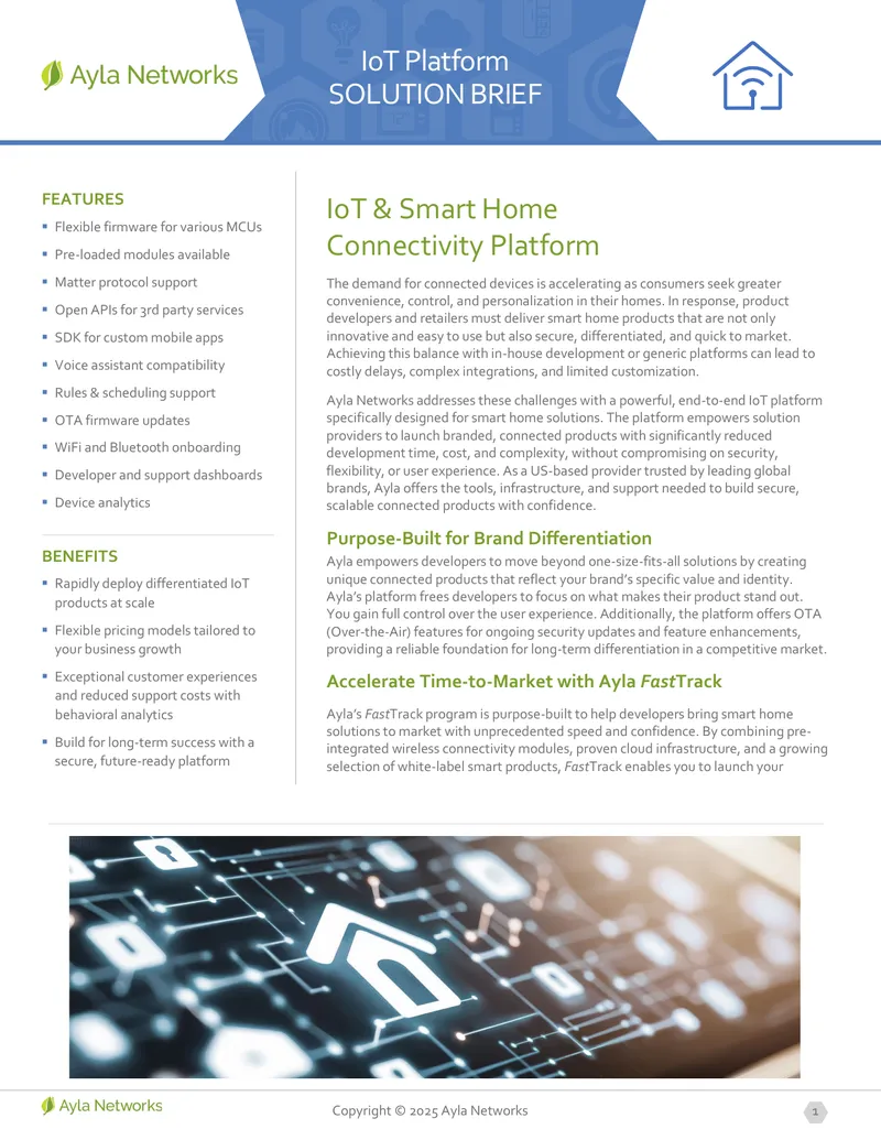 IoT and Smart Home Connectivity Platform Solution Brief