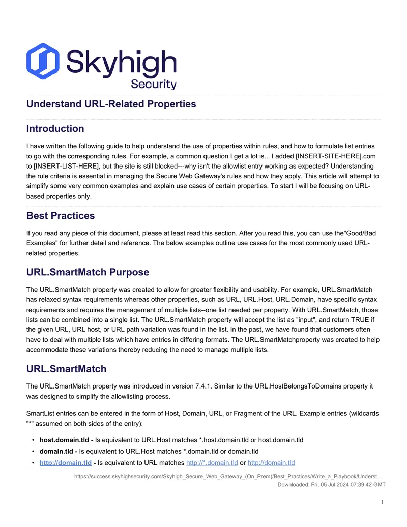 Understanding URL-Related Properties in Rules