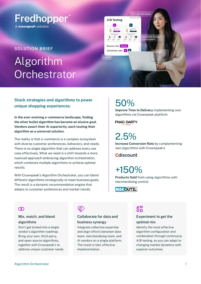 Algorithm Orchestrator for E-commerce Solutions