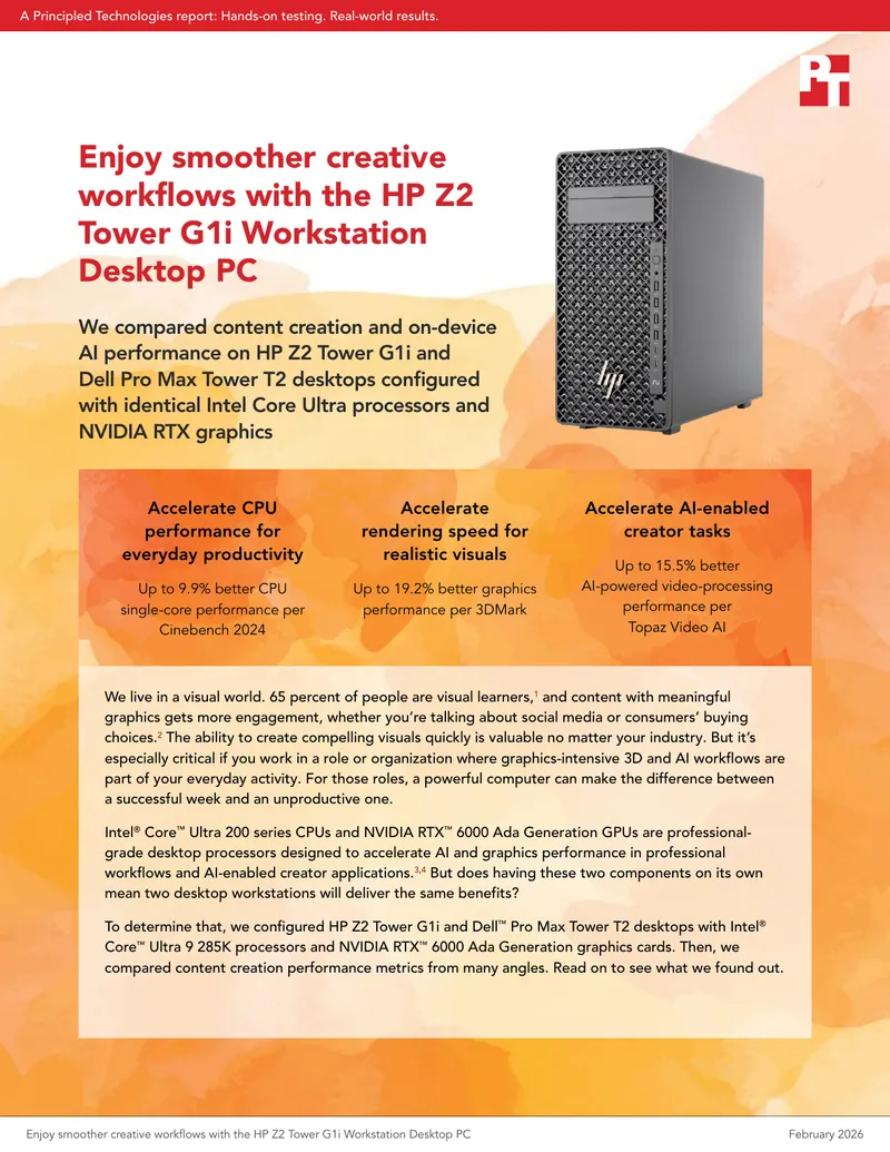 Performance Comparison of HP Z2 and Dell Pro Max Desktops