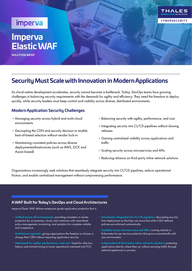 Imperva Elastic WAF Solution Brief