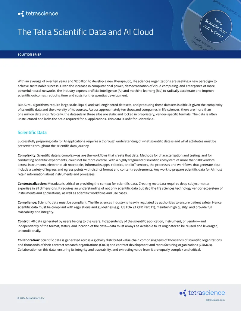 Tetra Scientific Data and AI Cloud Overview