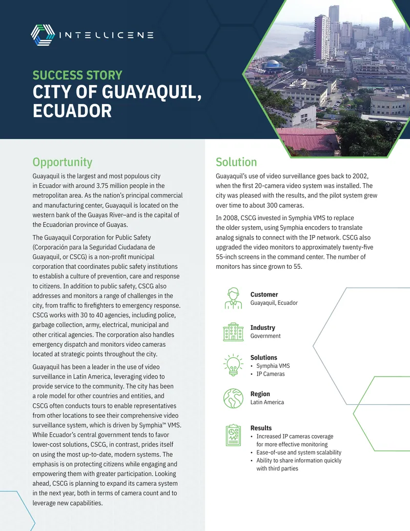 Guayaquil Public Safety Video Surveillance Implementation