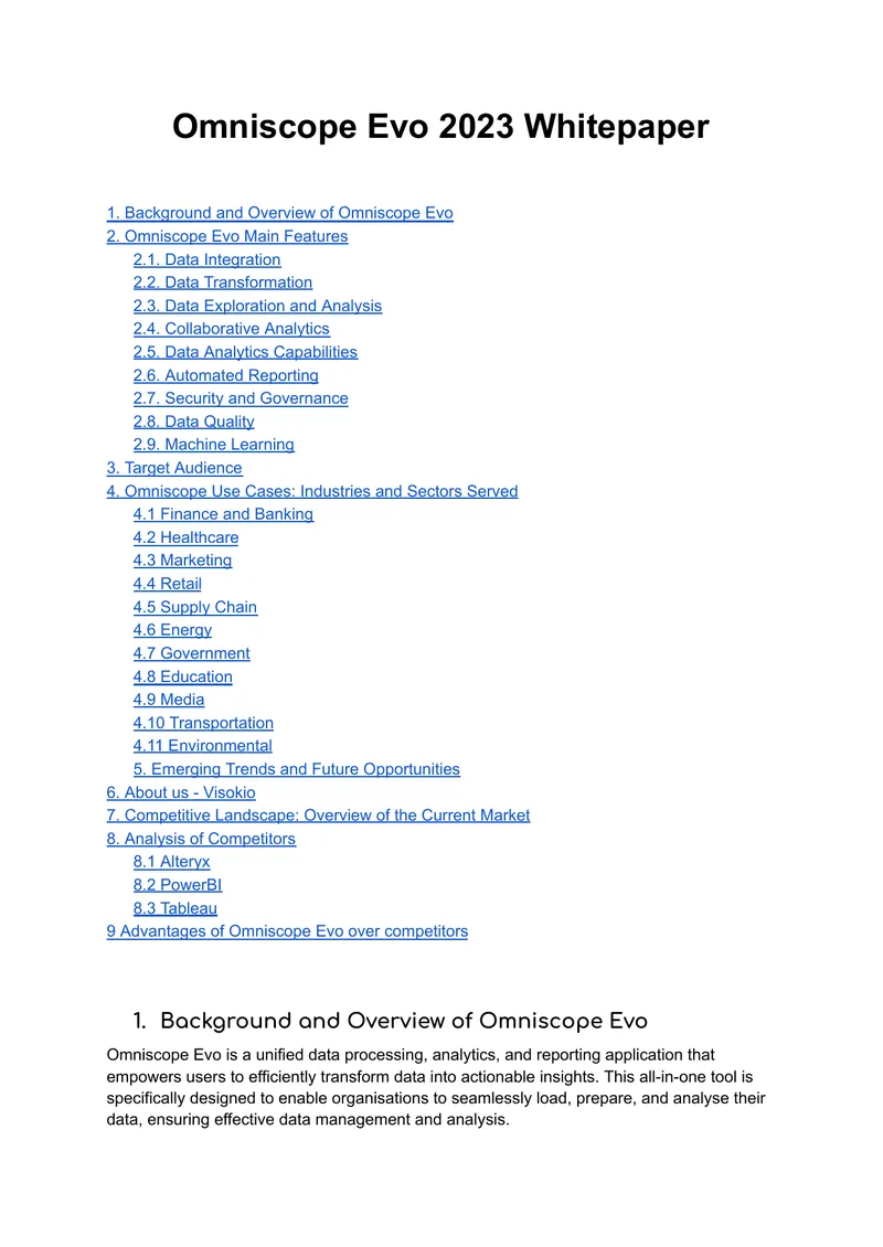 Omniscope Evo 2023 Whitepaper Overview