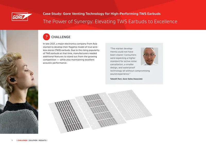 Gore Venting Technology for High-Performing TWS Earbuds