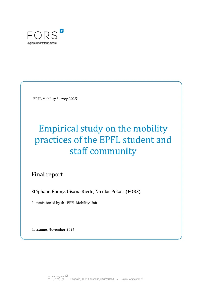 EPFL Mobility Survey 2025 Final Report