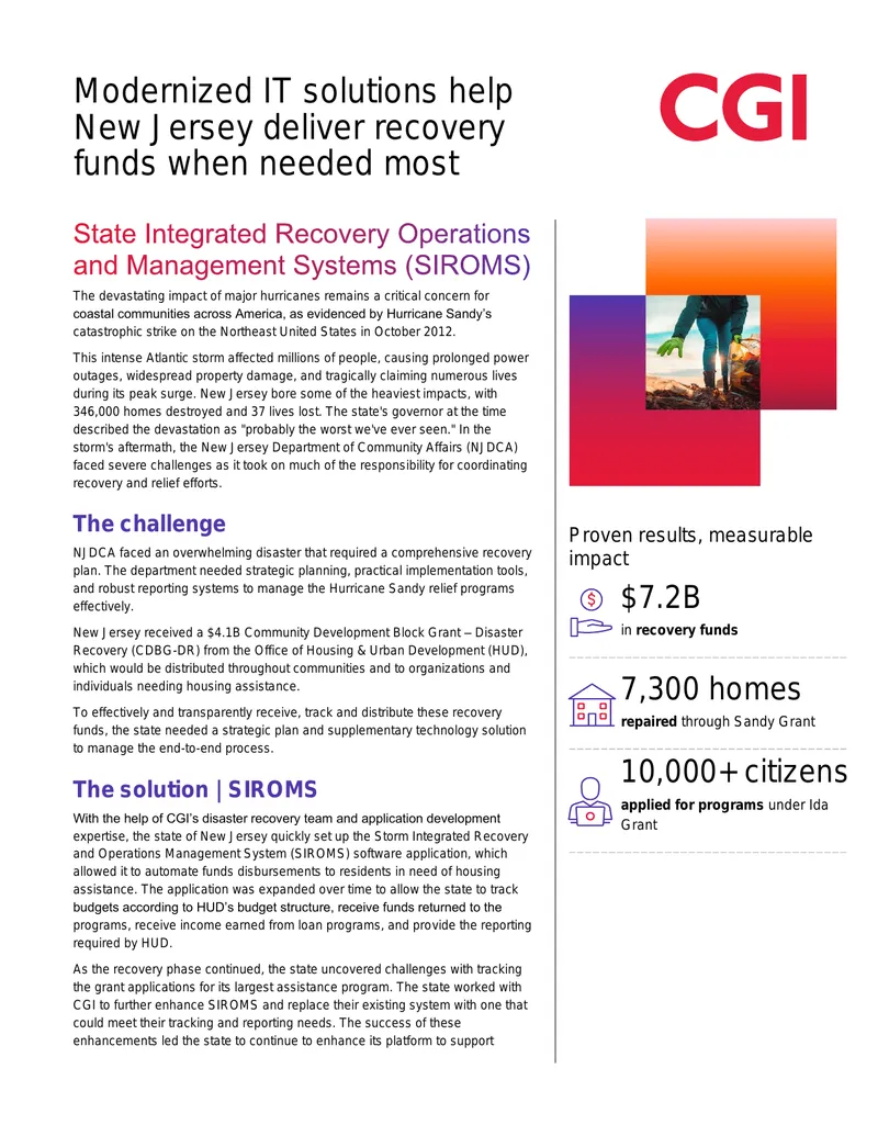 State Integrated Recovery Operations and Management Systems