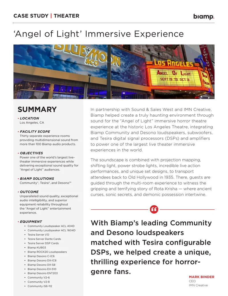 Angel of Light Immersive Experience Case Study