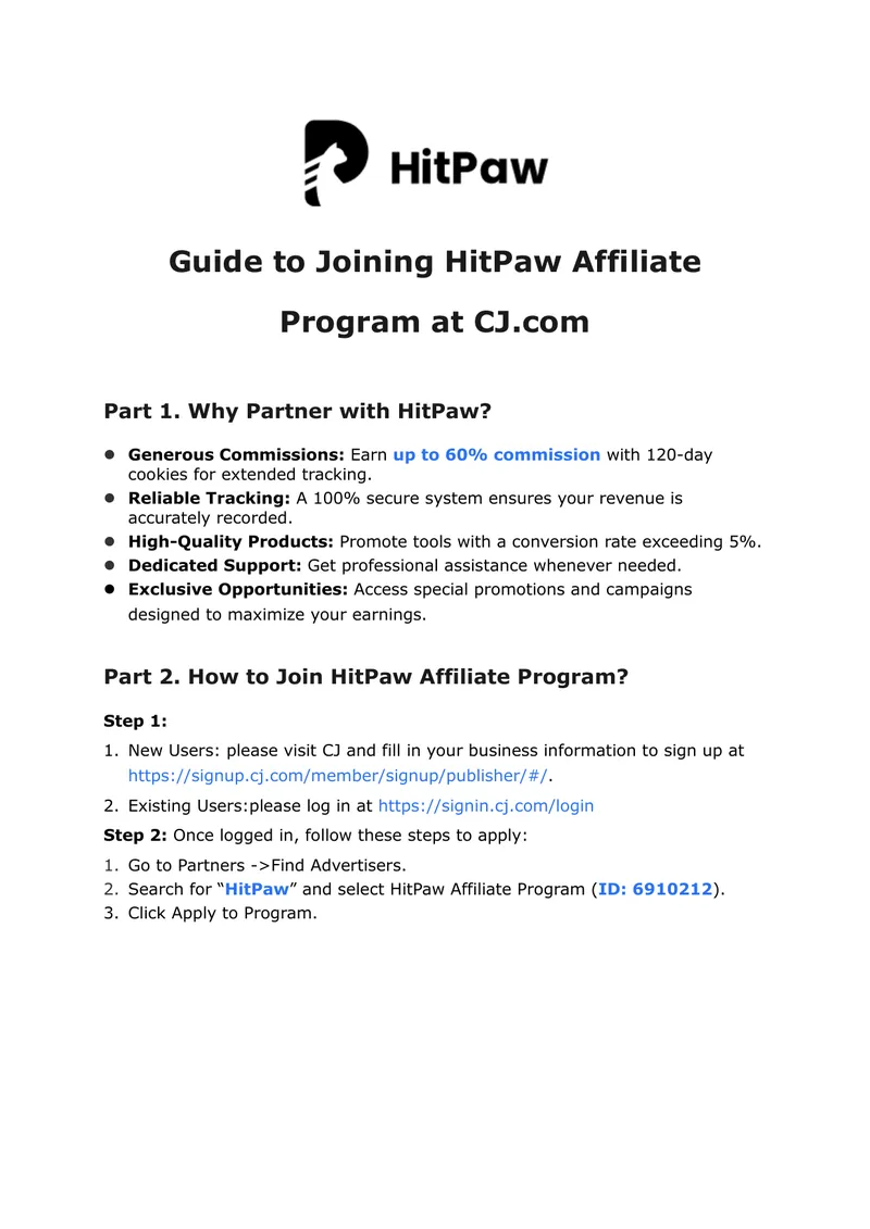 Guide to Joining HitPaw Affiliate Program