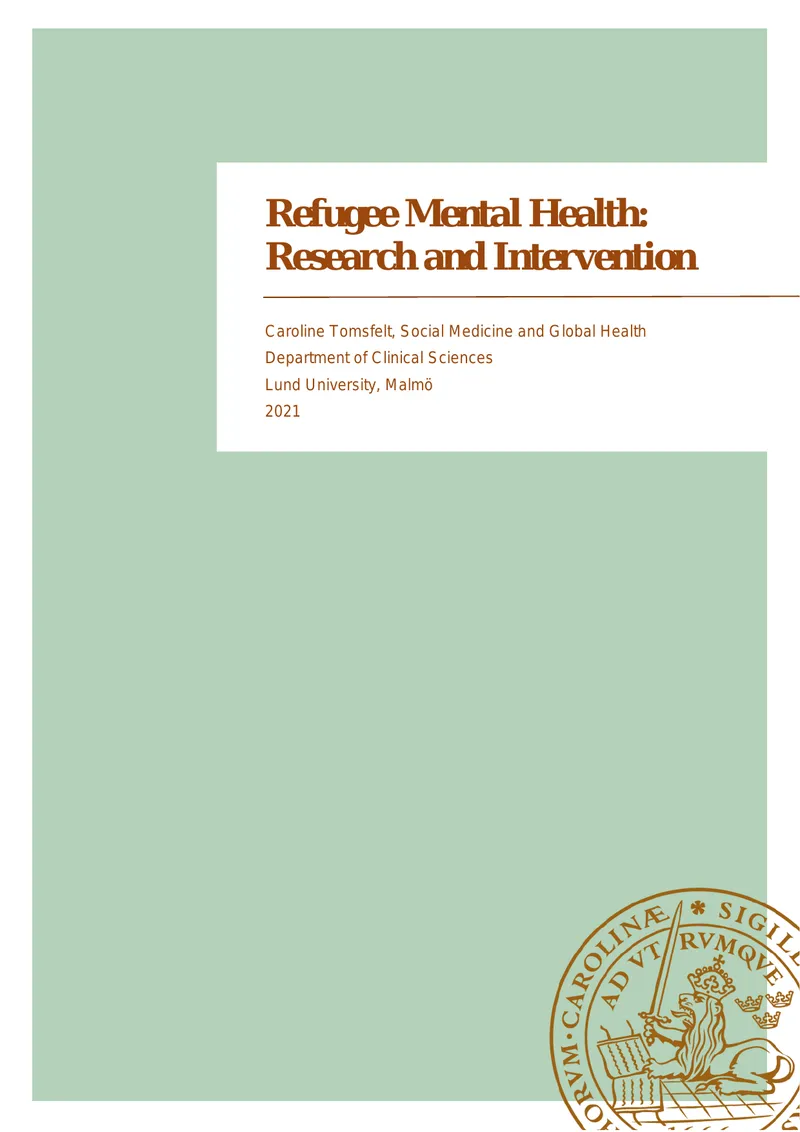 Refugee Mental Health Research and Intervention