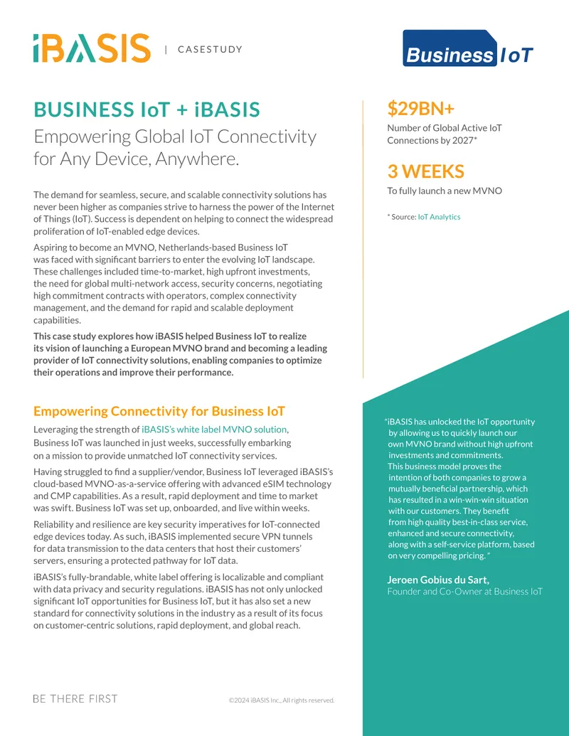 Business IoT Case Study with iBASIS