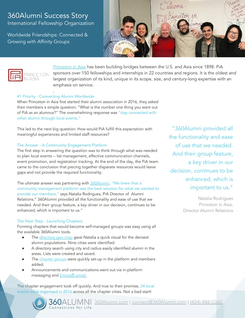 Princeton in Asia Alumni Engagement Strategy