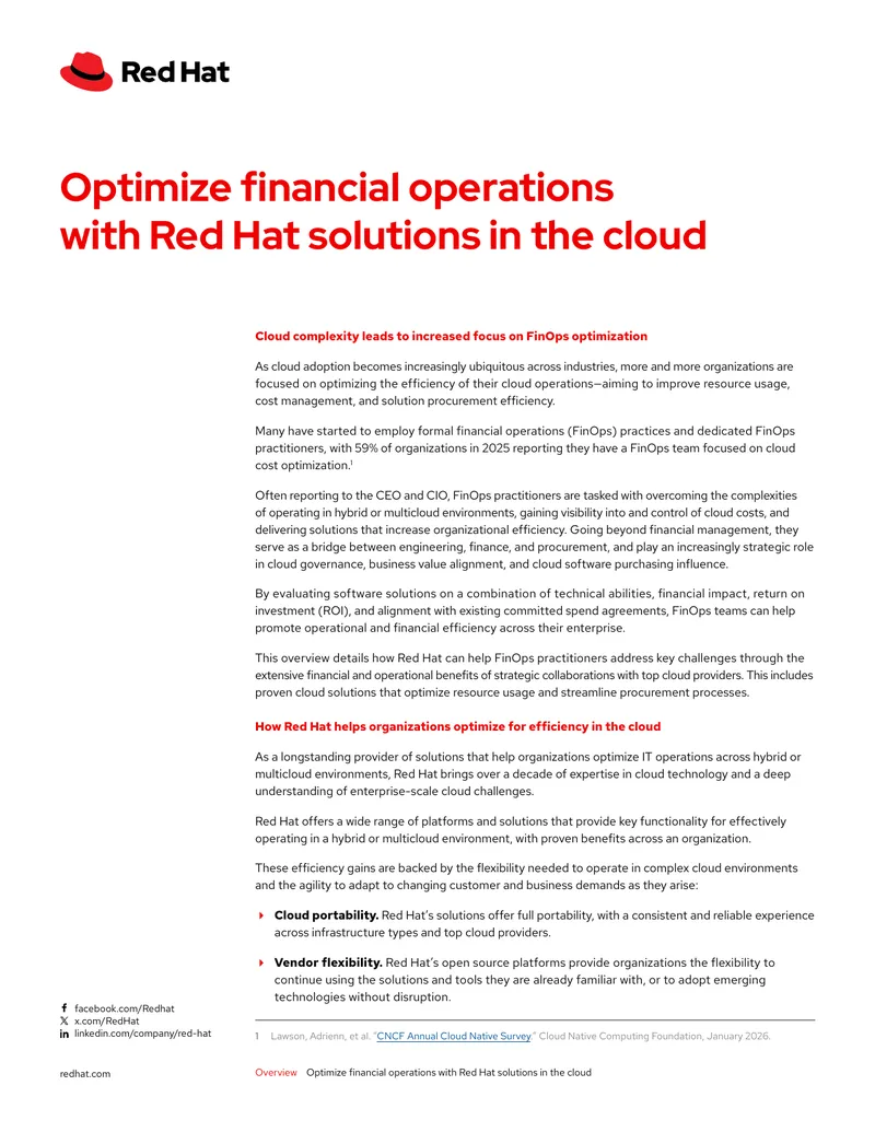 Optimizing Financial Operations with Red Hat Cloud Solutions