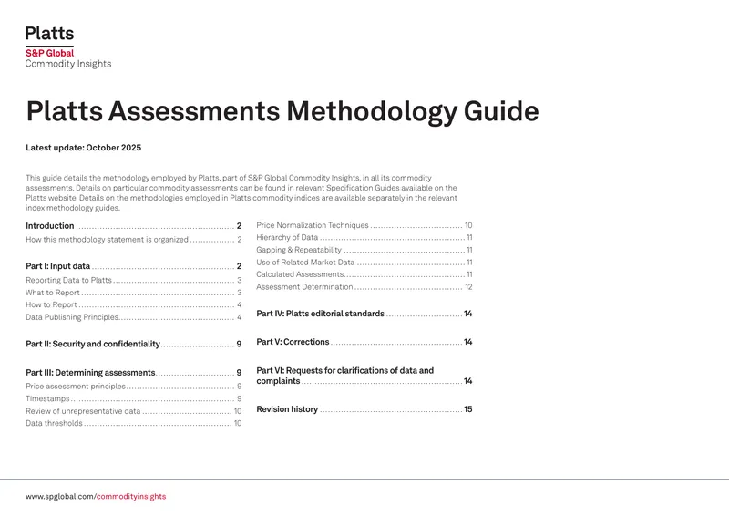 Platts Assessments Methodology Guide