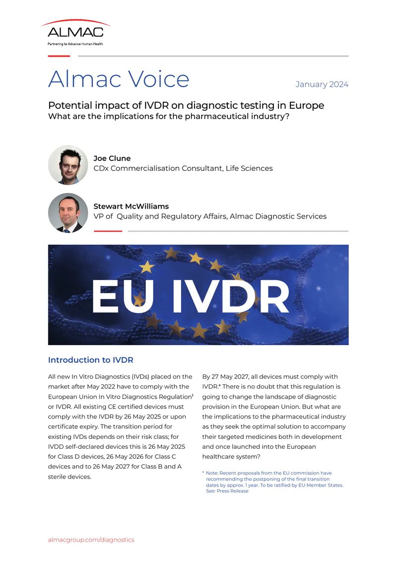 Implications of IVDR on Diagnostic Testing in Europe