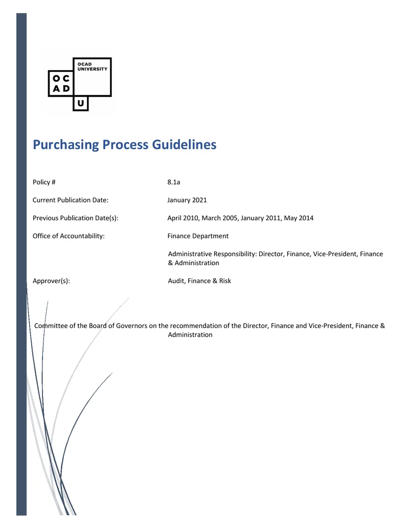 OCAD University Purchasing Process Guidelines