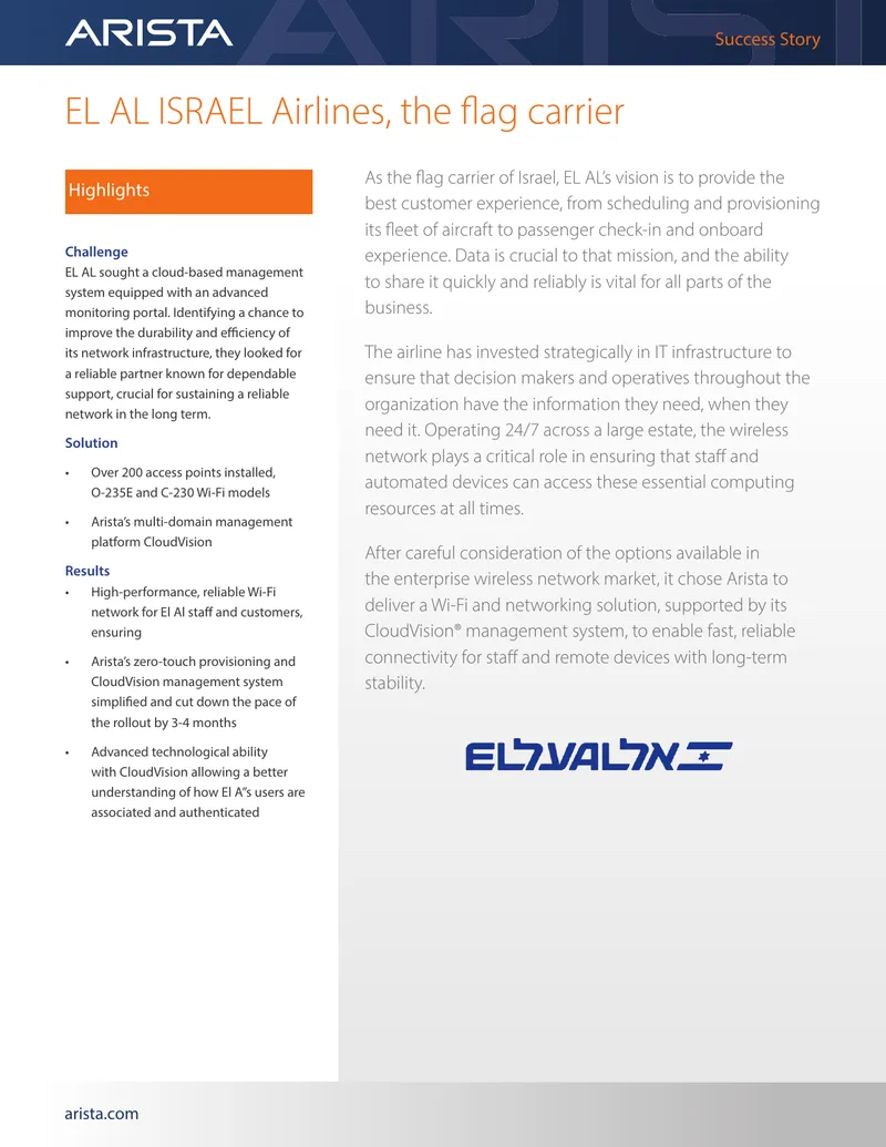 EL AL Airlines Wireless Network Implementation Case Study