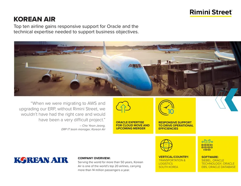Korean Air's IT Modernization with Rimini Street Support