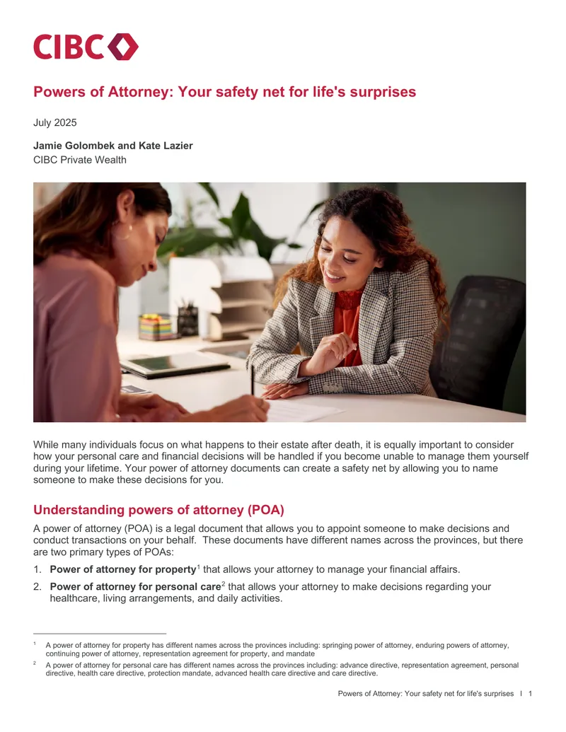 Powers of Attorney for Personal Care and Property