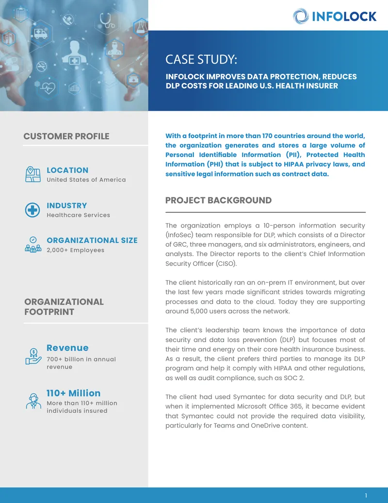 Infolock Enhances Data Protection for Health Insurer