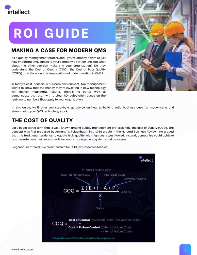 Building a Business Case for Quality Management Systems