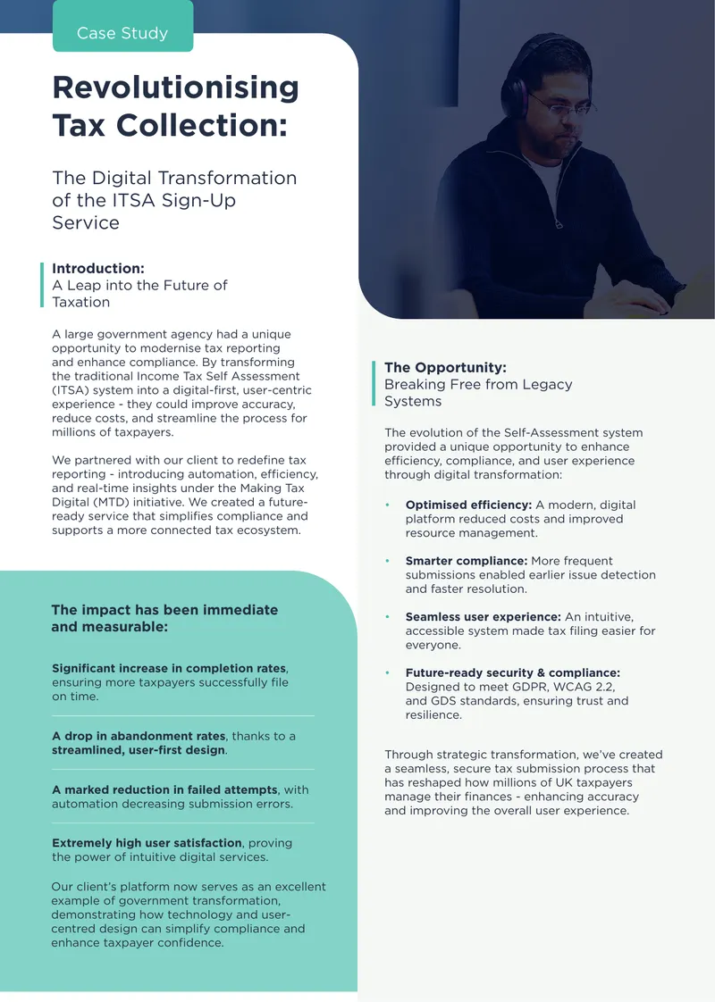 Digital Transformation of the ITSA Sign-Up Service