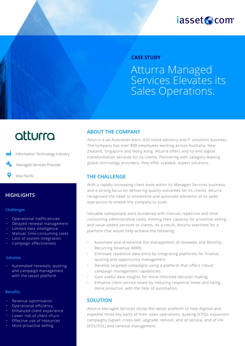 Atturra Managed Services Sales Operations Case Study