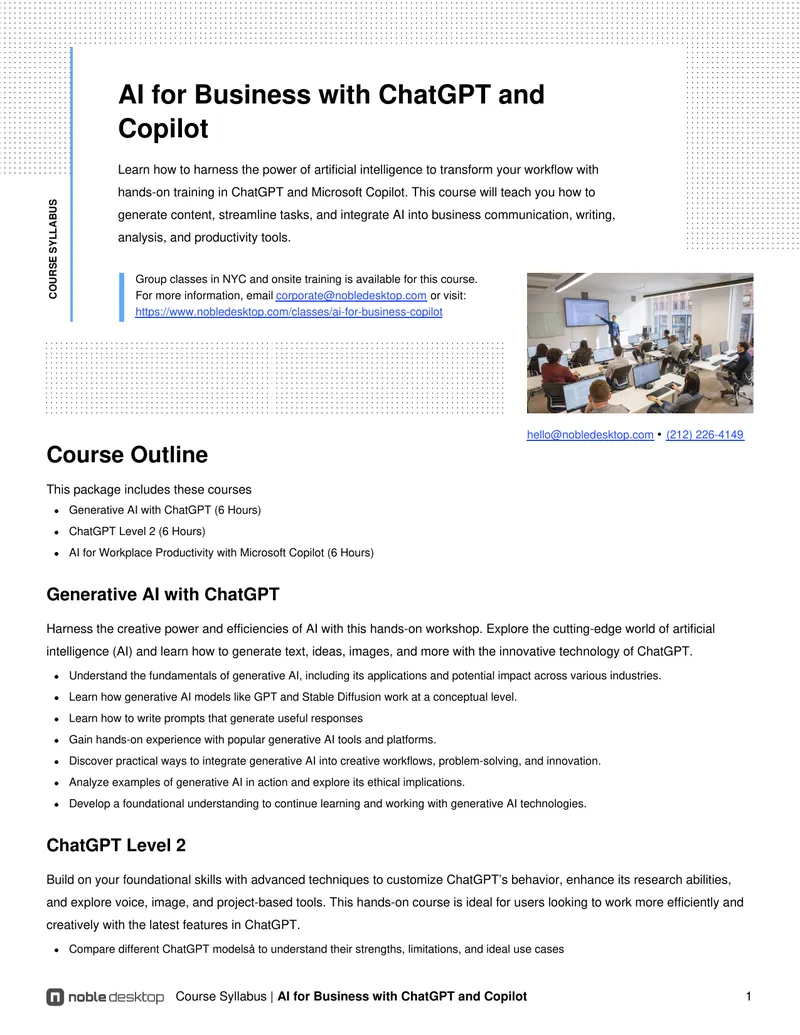 AI Training Courses for Business Productivity