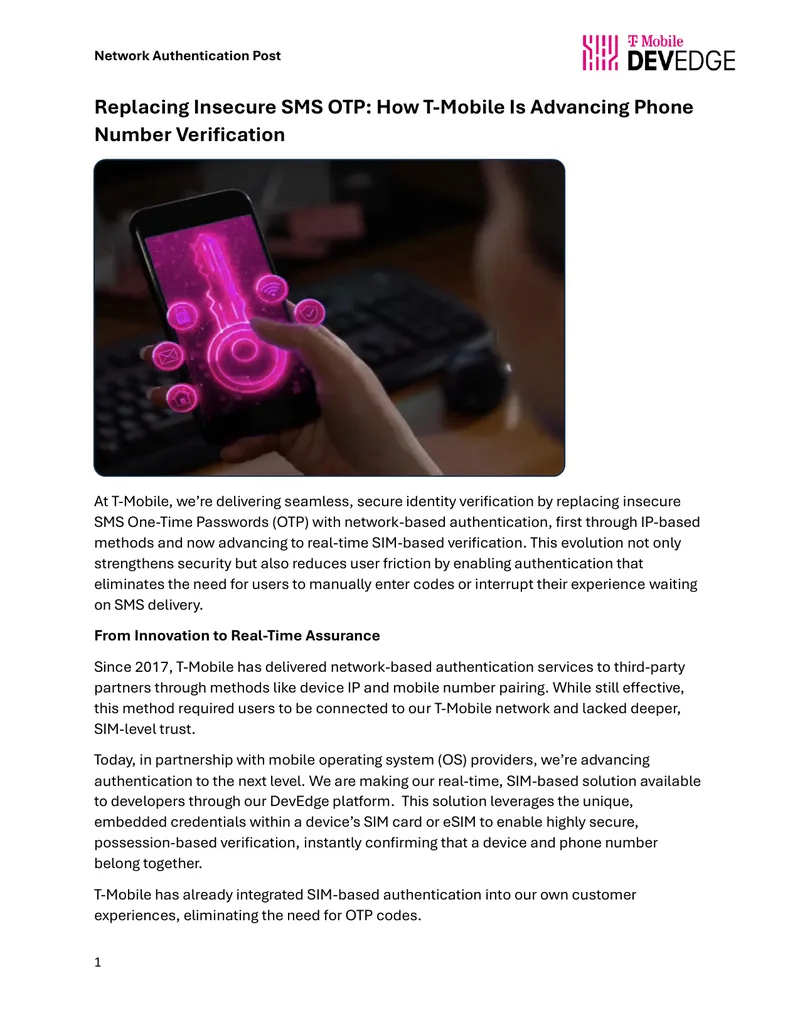 Advancements in Phone Number Verification at T-Mobile