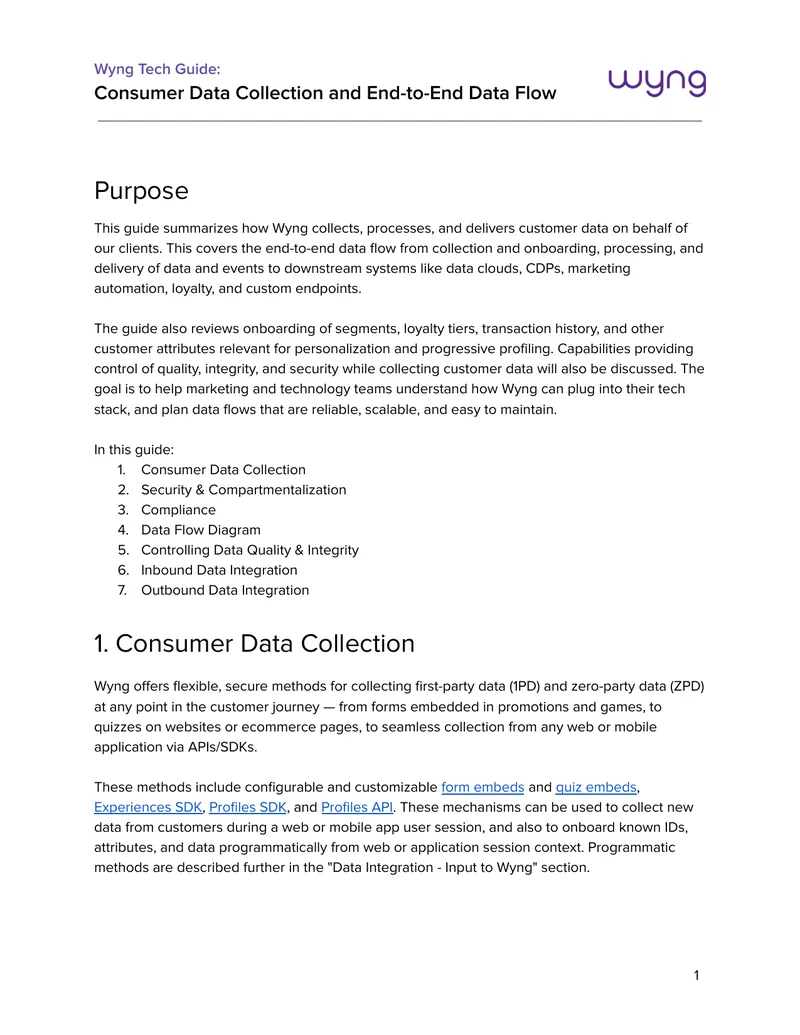 Consumer Data Collection and Data Flow Guide